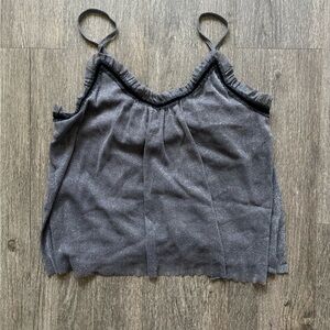 Elegant Charcoal Camisole with Ruffle Trim